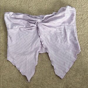 Lavender Textured Strapless Top